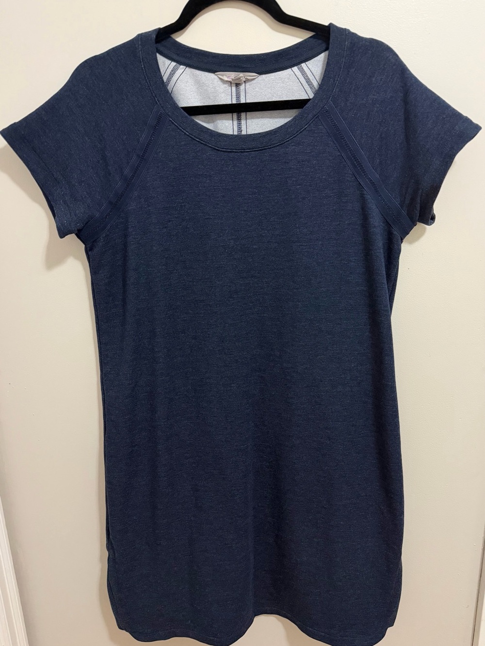 Athleta Coaster Sweatshirt Dress Navy Blue Tencel Blend Size L